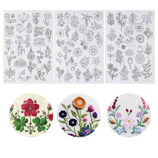 74 Pcs Stick and Stitch Embroidery Paper Adhesive Embroidery Transfer Paper Water Soluble Stabilizer Water Soluble Embroidery Patterns Hand Sewing Stabilizers for Hand Sewing