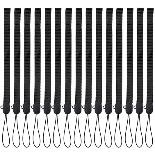 15 PCS Hand Wrist Lanyard Strap String Black Lanyard Nylon Lanyard USB Lanyard Wallet Wrist Strap Wide Sided Lanyard Tool Lanyards for ID Name Tag Keychain Badge Hand Tools Cell Phones