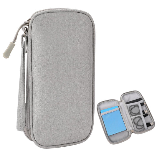 Electronic Accessories Storage Bag, Small Travel Cable Organiser Bag, Portable Storage Bag, Cable Bag, Suitable for Going Out, Business, Travel, Used to Carry Charging Cables, Chargers (Grey, 1pc)