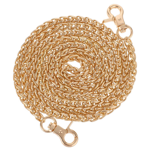 Gold Purse Chain Flat Chain Strap with Metal Buckles 47" Stainless Steel Purse Straps Replacement Shoulder Crossbody Handbag Replacement Belt Wallet Chain Belt Replacement Chain Link Strap