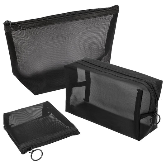 KALIONE Mesh Cosmetic Bags, Toiletry Bag Travel Pouches for Toiletries, Mini Zipper Toiletry Bag Mesh Organizing Pouch, Mesh Makeup Pouch for Travel, Portable Mesh Travel Bag Cosmetic Organizer