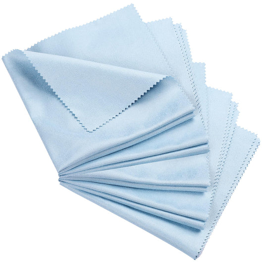 5 PCS 11.8x11.8inch Instrument Polishing Cloth Universal Microfiber Polishing Cleaning Cloth Guitar Polish Cloths for Musical Instruments Guitar Violin Piano Clarinet Trumpet Sax, Blue