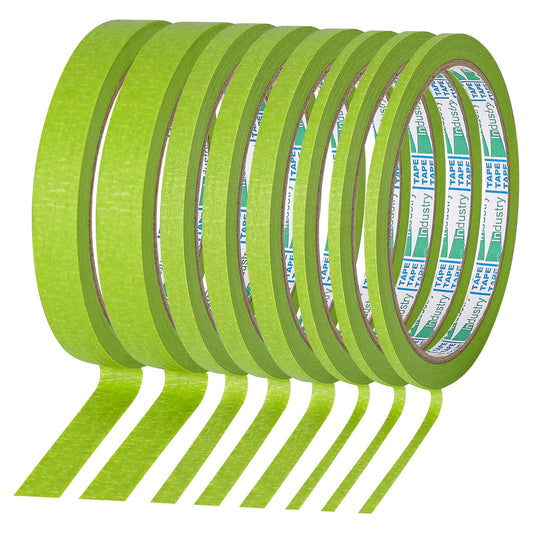 KALIONE 8 Rolls Pinstripe Tape, 1/8, 1/4, 1/2 inch Thin Masking Tape, Thin Painters Tape Green Pinstriping Tape, Masking Tape Paint Tape Masking Tape for Wall DIY Board Auto Paint(Green)