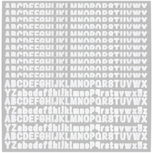 12 Sheets White Alphabet Letter Stickers Lowercase Uppercase Vinyl Letter Stickers Number Decals, 0.5 Inch Self Adhesive Cute Letter Stickers for Scrapbook Crafts (White)
