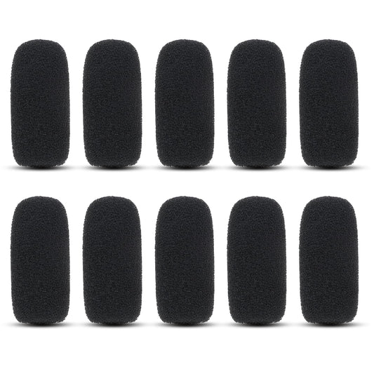 Microphone Headset Mic Density Foam Covers 10 Pack Mini Foam Windscreen for Headset Microphone Windscreen for Headset Protection of Lavalier and Lapel Microphones, Black