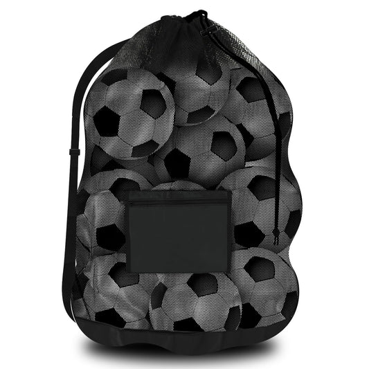 KALIONE Extra Large Sports Ball Bag Mesh, Sports Ball Bag with Pocket, Soccer Team Balls Bag, Basketball Bags, Sports Mesh Bag for Holding Soccer, Football, Volleyball, Basketball (30” x 40”)