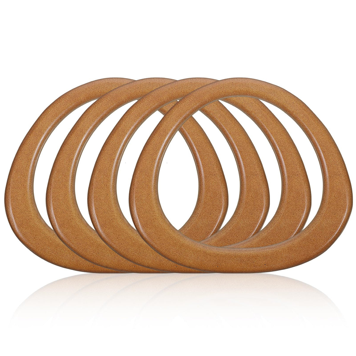 Ezymivs 4 Pack D Shape Purse Handles, Wooden Bag Replacement Handles
