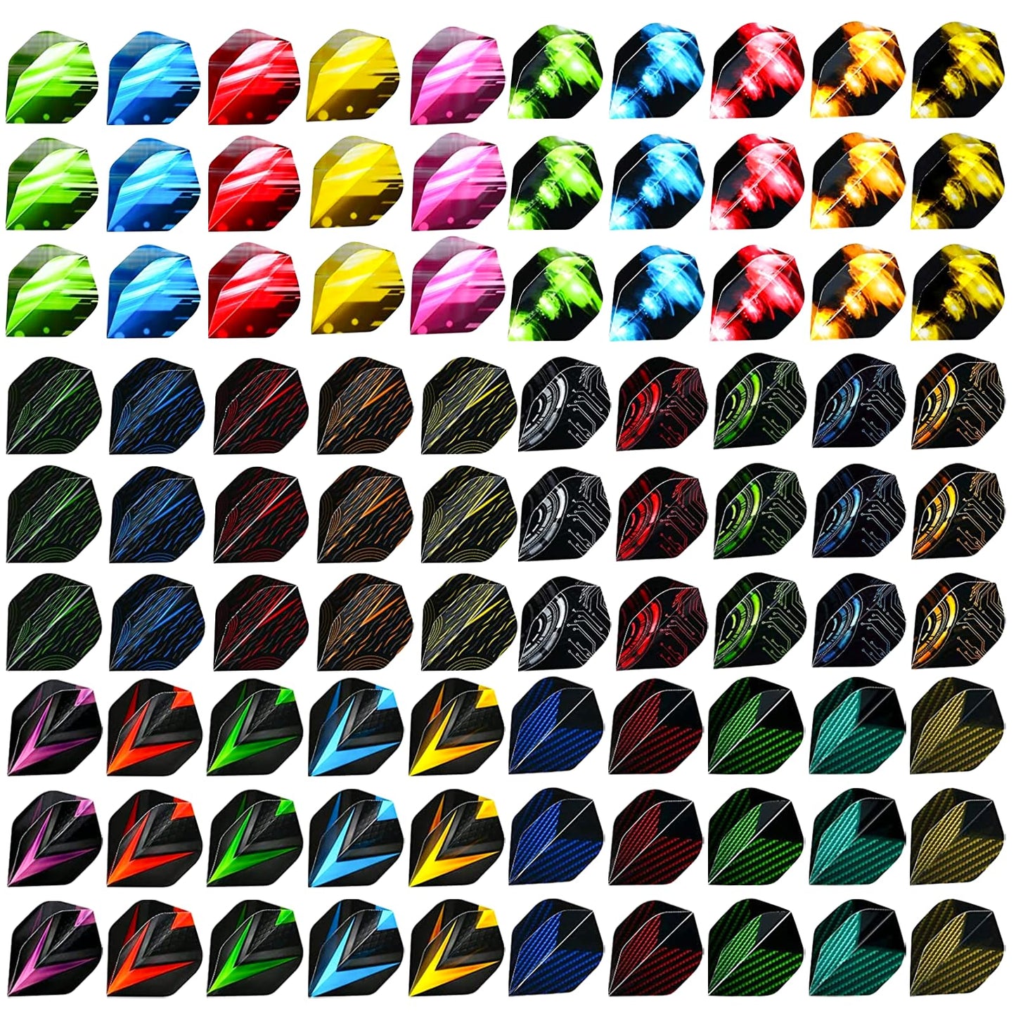 KALIONE 90Pcs Dart Flights Standard Dart Flights Durable PET Dart Flights for Soft Tip Steel Tip