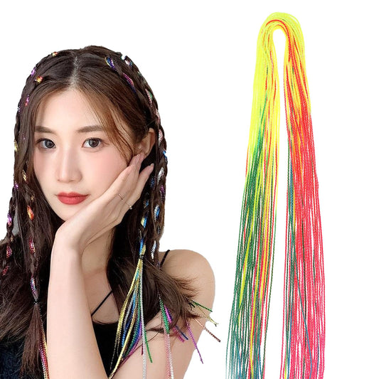 32Pcs Colorful Hair Wrap String Assorted Rainbow Braiding Hair Tie 92cm Long DIY Ponytail Braids Hair Styling Accessories for Women Girls DIY