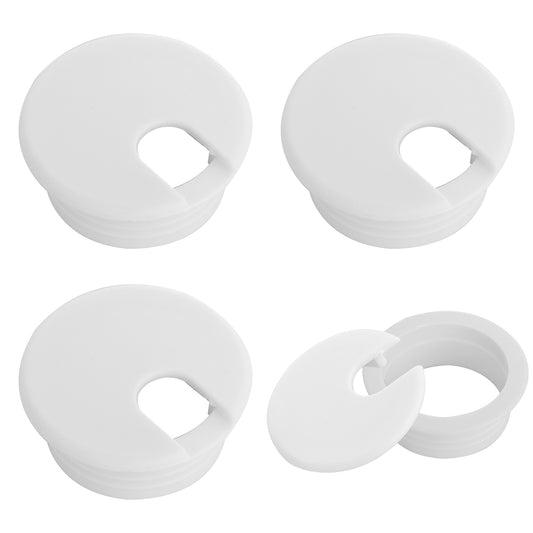 4Pcs 1-1/2" White Desk Grommet, 1.5Inch/38mm White ABS Plastic U-Shaped Desk Grommet, Plastic Cable Hole Cover, Plastic Grommet Cable Hole Cover, White Cable Hole Cover for Wire Cord Organizing