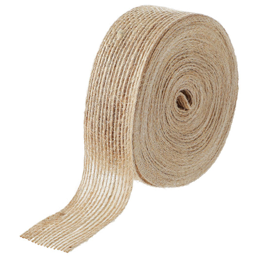 Hessian Ribbon 2.5cm x 10m Jute Ribbon Natural Burlap Fabric Ribbon, Craft Ribbon for Gift Wrapping Craft Projects, Brown Rustic Ribbon for Floral Garland Scrapbook Wrapping Home Decor(1 Roll)