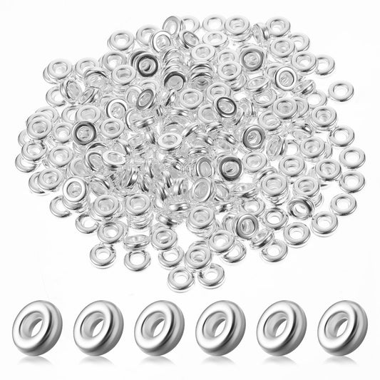 1200pcs 6mm Silver Flat Disc Spacer Beads Round CCB Fade-resistant Hard Suitable for Necklaces, Bracelets, DIY Craft Ornaments, Jewelry Making, Holiday Gifts