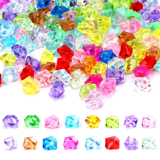 Mozeat Lens 300 PCS Pirate Jewels Treasure Acrylic Diamond Gems Children Crystal Acrylic Gemstones for Kids Multicolor Crystal Gemstones for Home Decoration Wedding Display Vase Fillers