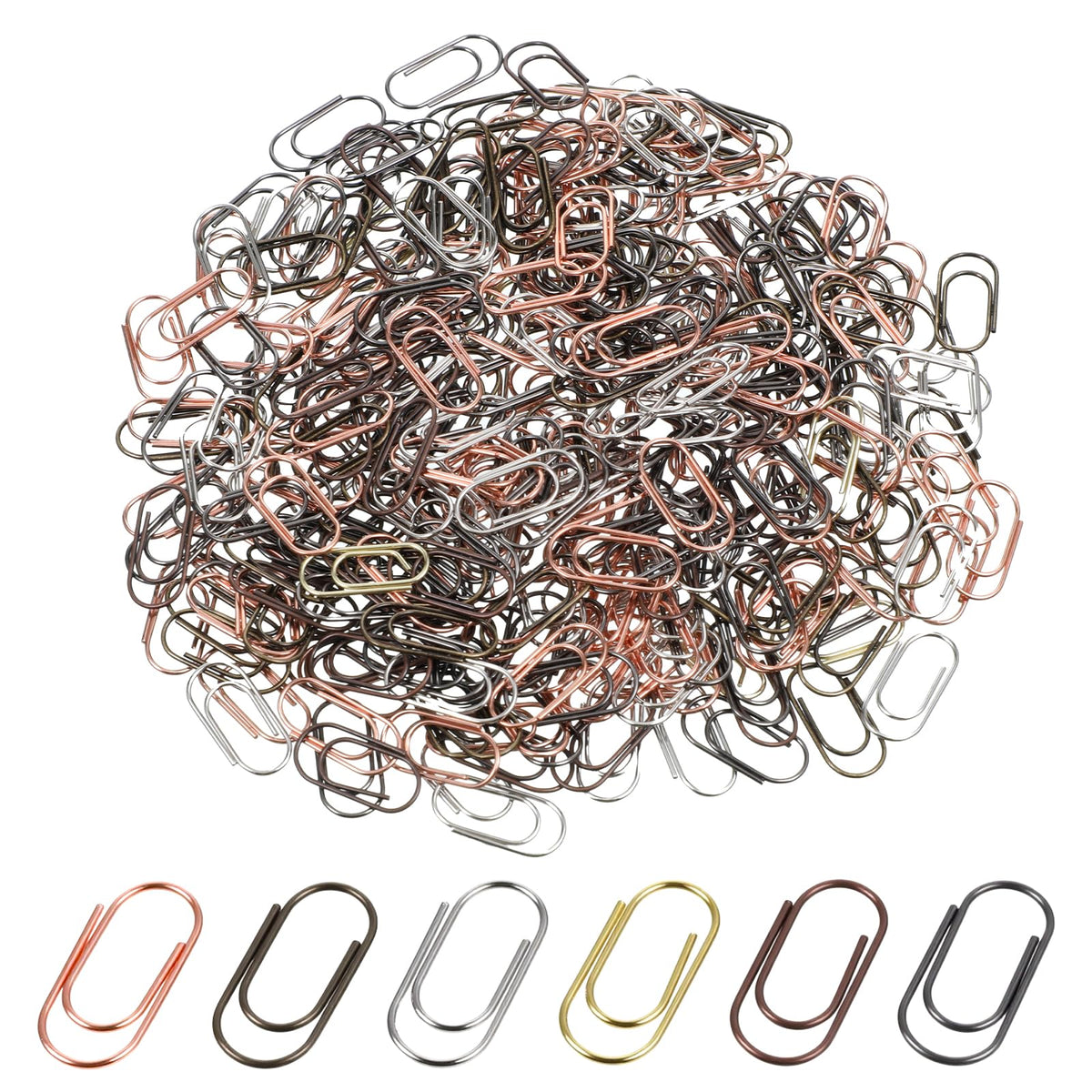 300 PCS Metal Mini Paper Clip, 15mm 6 Colors Small Cute Paper Clips