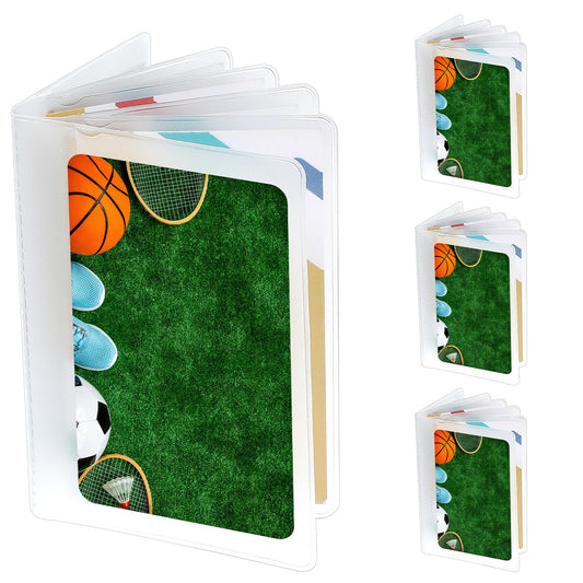 Xthrotsenk Set of 4 Wallet Inserts Clear Picture Holder Plastic Vinyl Credit Card Holder Wallet Photo Insert Transparent Card Sleeves for Men Women(Trifold 6 Page)