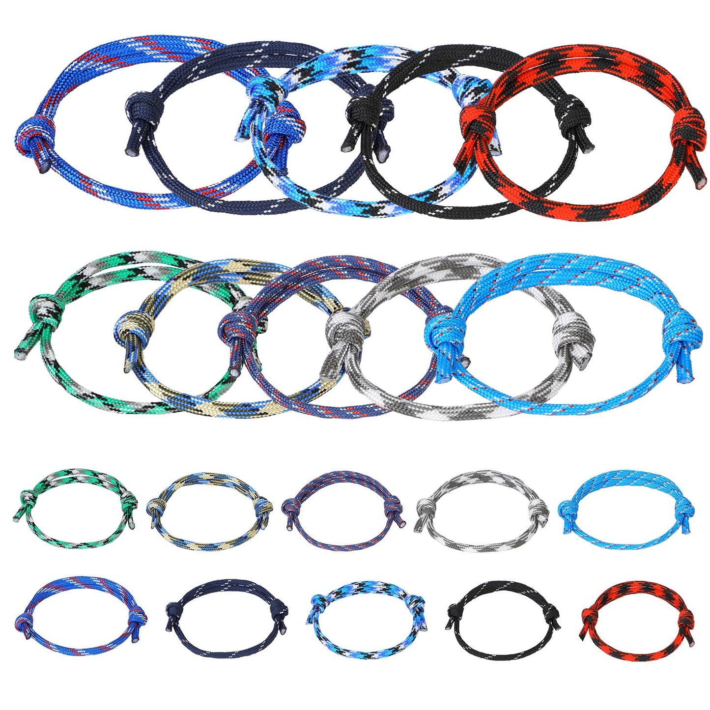 Styquenzer 20 Pieces Nautical Bracelets for Men, Handmade Men Rope Bracelets Surfer Bracelets Adjustable String Wave Bracelets Cool Men Bracelets Friendship Braided Bracelets for Men Teens