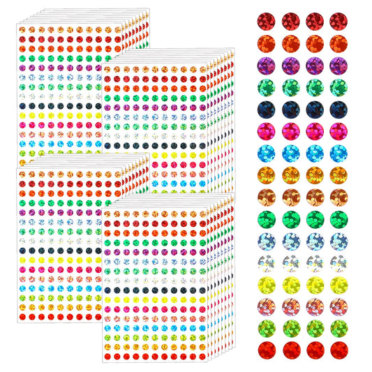 7040 Pcs Shiny Round Small Stickers Colorful Glitter Dot Stickers Laser Circle Labels 16 Colors Colorful Coding Label Stickers Removable Stickers for Classroom Office Home