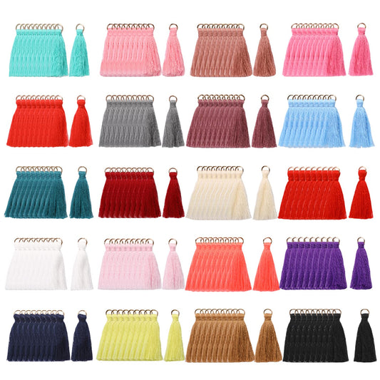 200 Pcs Bookmarks Tassels Handmade DIY Tassels for Crafts Multicolored Silky Soft Tassels with Loops Mini Tassels for Earring Jewelry Making DIY Craft Accessory, 20 Color