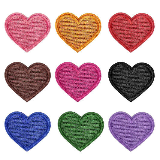 Heart Patches Iron-On 30 Pieces 4.3 x 3.7 cm Heart Embroidery Patches Heart Patches for Sew-on Iron on Patch Heart Shape for Clothes Hats Jacket Jeans Backpacks Bag DIY Decoration