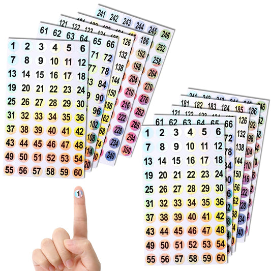 10 Sheets 1 to 300 Laser Number Label Stickers, Adhesive Label Laser Stickers Nail Polish Lipstick Number Tags for Organizing Nail Polish Bottle DIY Craft Home School Office Decoration (10mm)