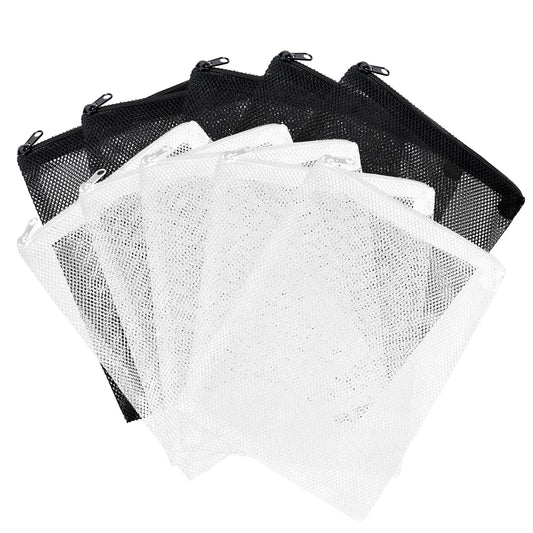 10PCS Aquarium Filter Bags Fish Tank Media Mesh Filter Bag With Zippe Reusable High Flow Nylon Mesh Media Net Bag for Fish Tank Bio Balls Pelletized Carbon Ammonia Remover Ceramic Rings