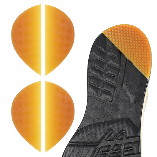 2 Pairs Rubber Shoe Heel Repair Discrepancy Heel Lifts Inserts Insoles Semi-Circular Sole Pads Heels Bottom Rubber Patch Anti-Slip Bevel Heels Replacement (6.5mm at The Thickest Point)