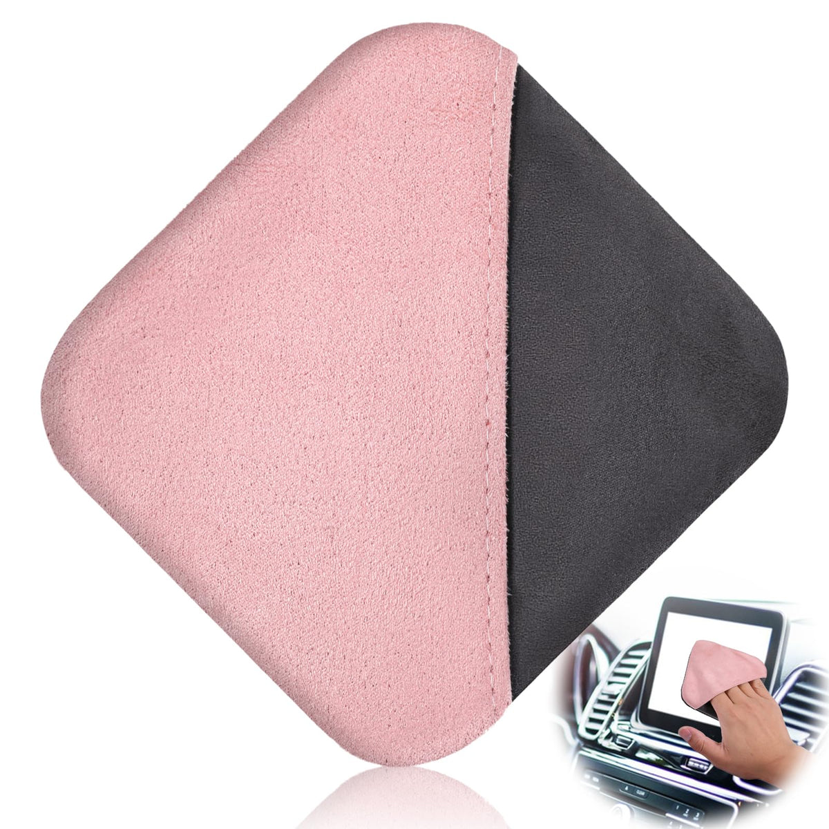 Skrfren Pink Car Screen Cleaner Microfiber Auto Screen Cleaning Pad Cloth