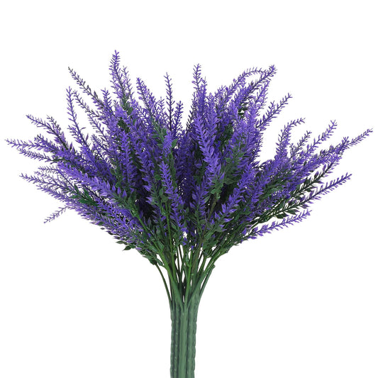 Artificial Lavender, Pack of 8 Purple Artificial Flowers Simulation Lavender Decoration Purple Lavender Bouquet Imitation Bouquet Decor for Dining Table Balcony Office Garden Patio Party Wedding