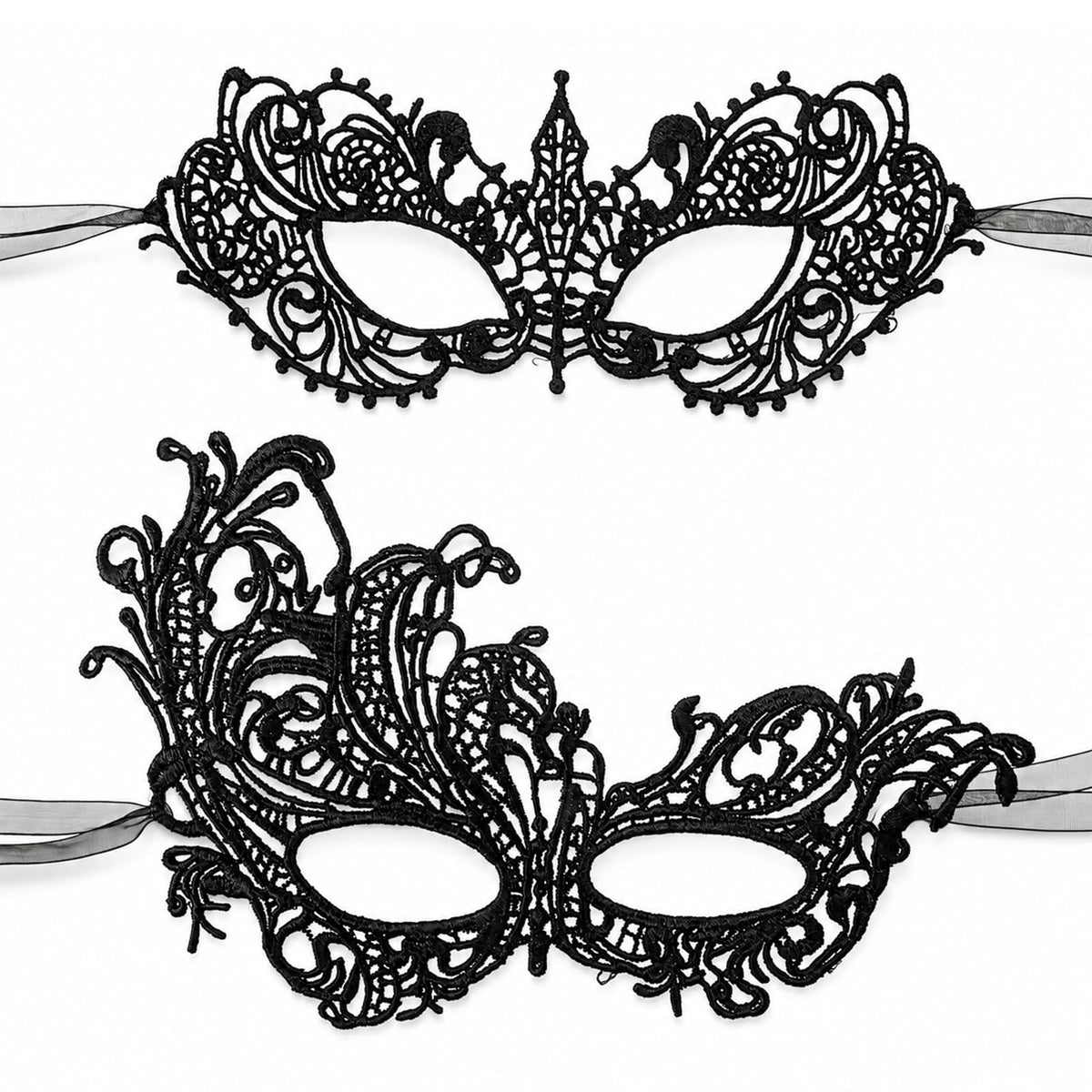 2PCS Masquerade Masks for Women & Men Venice Style Masks with Ribbon Straps