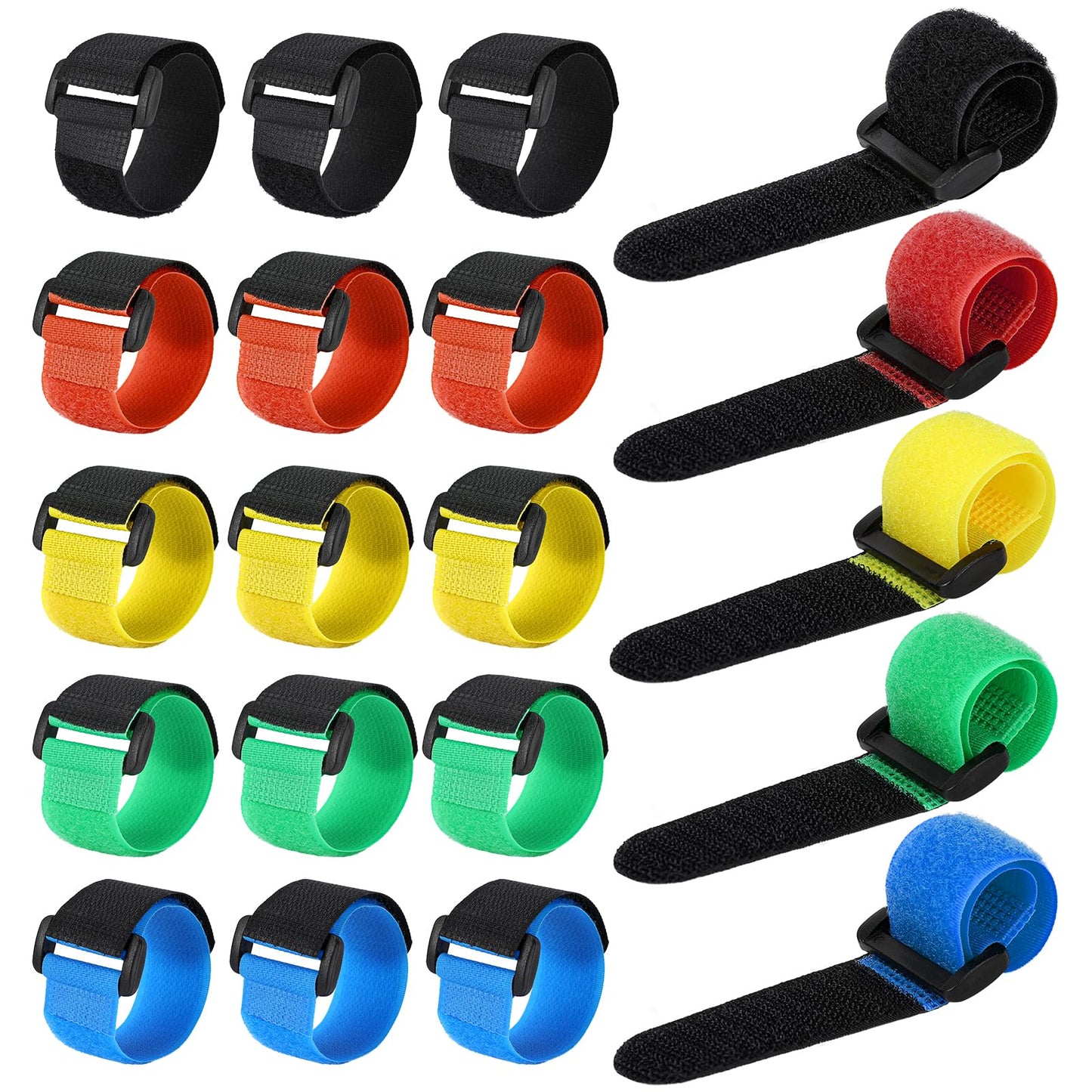 KALIONE 20 Pcs Adjustable Fishing Rod Straps Fishing Rod Wrap Strap Fishing Rod Belt Ties for Fixed Fishing Rods Gear Strap Stretchy Rod Holder Fishing Pole Holders