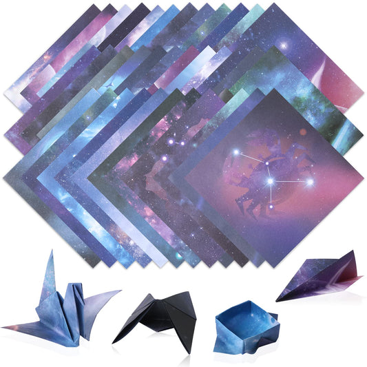 150 Sheets Origami Paper Galaxy Space Stars Pattern Origami Papers Double Sided Beautiful Galaxy Outer Space Folding for Scrapbook Paper Easy Folding Space Origami Paper for Kids DIY Craft, 6''x6''