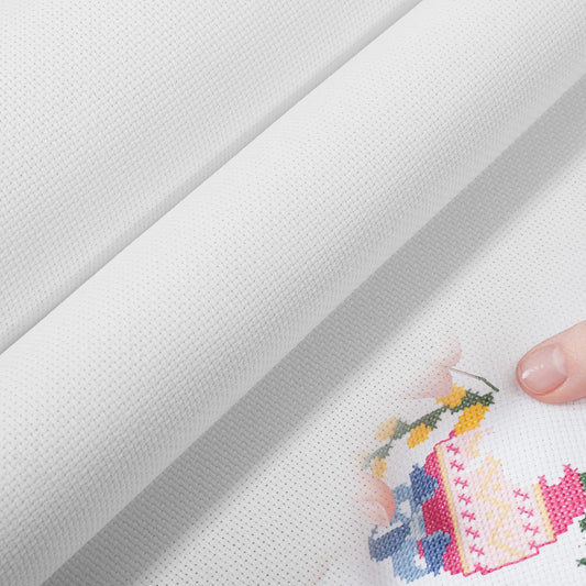 2 Pieces 14 Count Cross Stitch Cloth, Needlepoint Canvas 19.6" X 21.6" White Embroidery Blank Cloth Pure Cotton Needle Point Canvas Sheets for Embroidery, Cross Stitch & Knit Crochet Projects