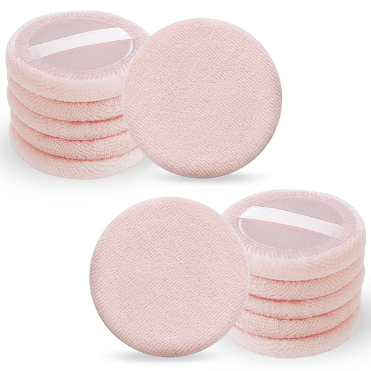 Pack of 12 Makeup Powder Puff 6 cm Cotton Velour Face Makeup Compact Makeup Sponge Cushion Puff Setting Powder Puff Loose Powder Puff Make Up Sponges for Foundation Setting Powder