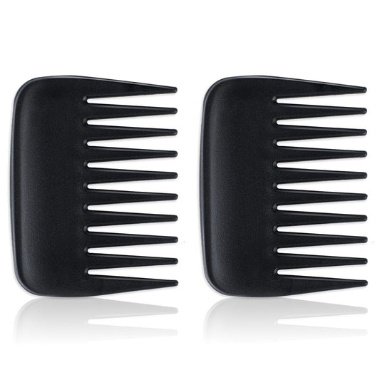 Pocket Comb, 2 Pieces Teasing Comb for Fine Hair Small Wig Comb Black Wide Tooth Detangling Combs Mini Palm Comb Travel Size Wallet Combs Wet Hair Pick Combs for Men Women Long Curly Hair Styling