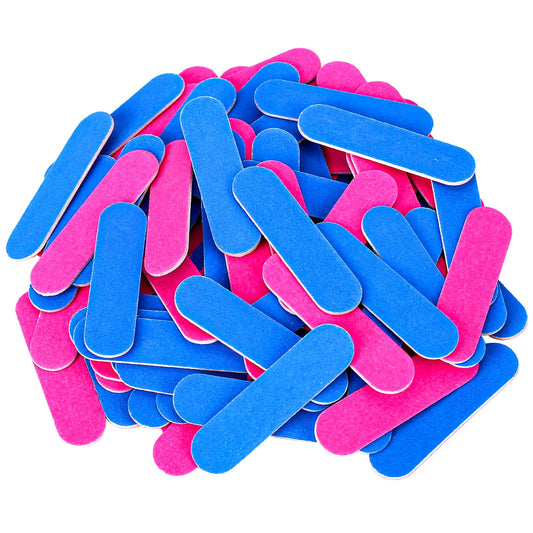 Pack of 100 Nail Files, Mini Nail Files, Professional Care Nail Files, Double Sided Nail Files, Mini Nail Files for Girls, Portable Professional Nail File for Gel Nails, Natural Nails