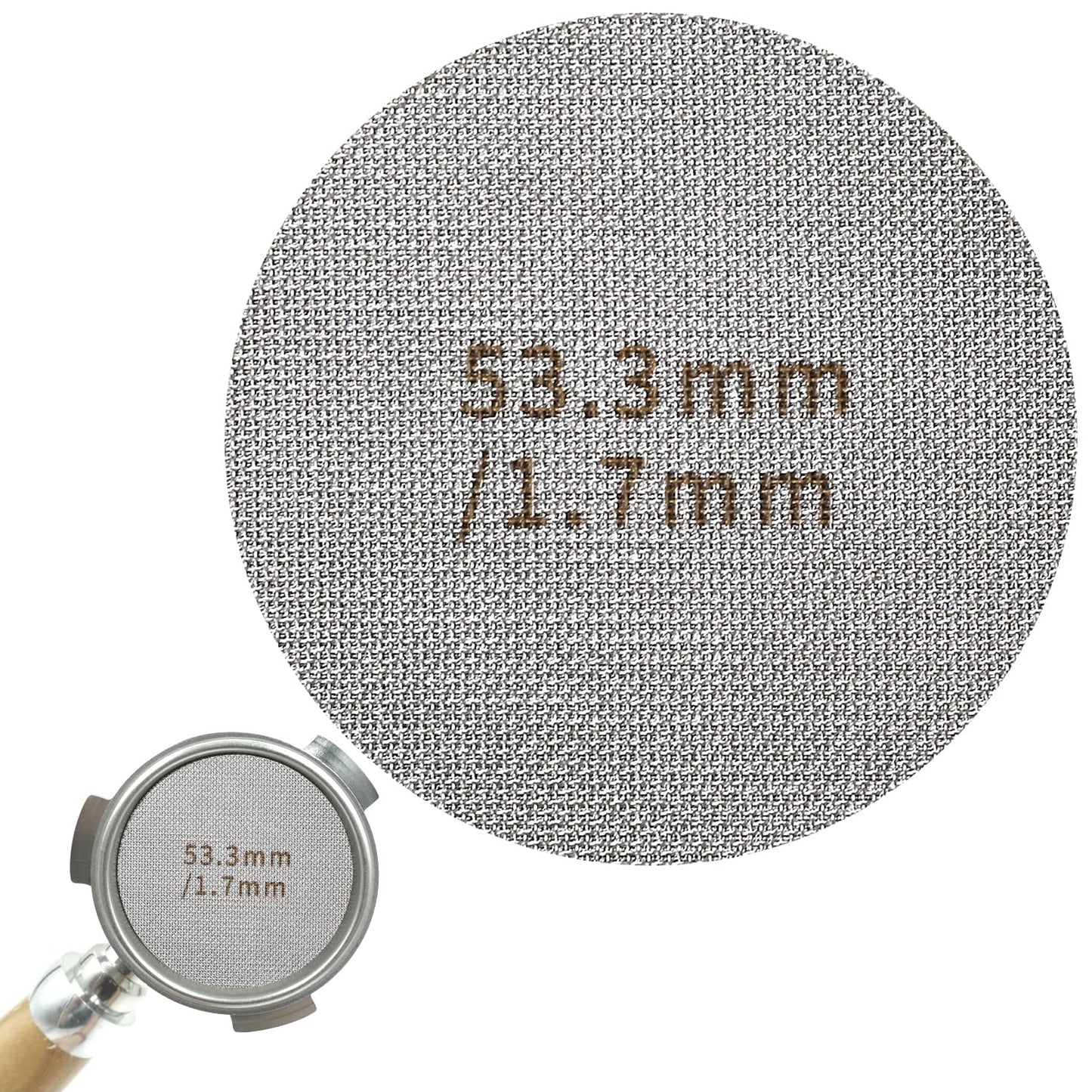 Puck Filter Espresso Puck Screen,53.3mm Reusable Coffee Portafilter Stainless Steel Professional Barista Coffee Filter Mesh Plate Coffee Making Filter Screen for Coffee Machine Replacement