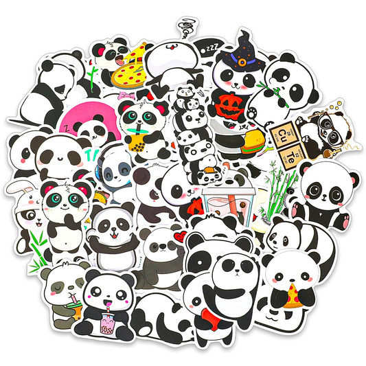 100PCS Cute Panda Stickers Cute Cartoon Vinyl Stickers Waterproof Animal Sticker for Water Bottles Laptop Computer Skateboard Decorative Cartoon Stickers for Teens Kids Adults Children Boys Girls
