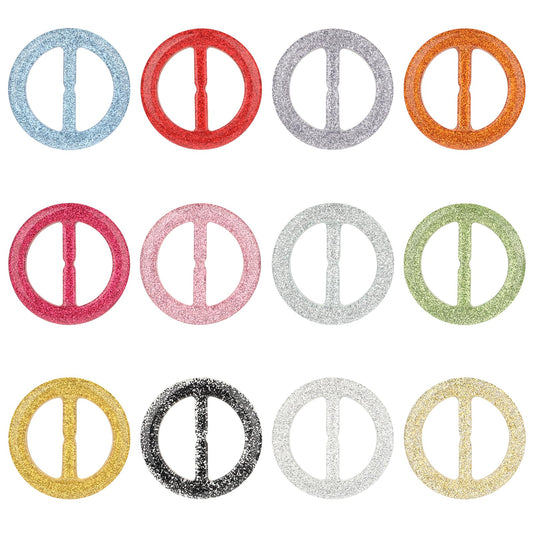 Pack of 12 T-Shirt Clips Scarf Ring Clip Clothing RCA Clip Corner Knot Button Shirt Clips for Women's Clothing Round Circle Scarf Tie Ring Clip for Women and Girls 80s Party Accessories (12 Colours),