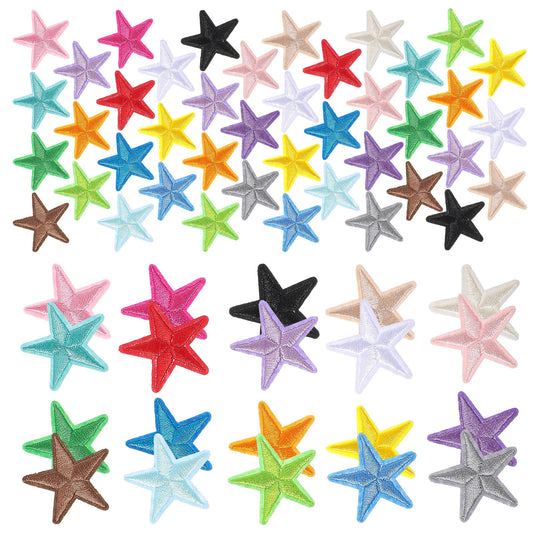 100 Pcs Iron on Star Patches 1.2 inch Sew on Patches Star Iron on Patches Sew Embroidered Patches Appliques Embellishments Small Patches Iron On for Crafts Backpack Bags Clothing(20 Colors)