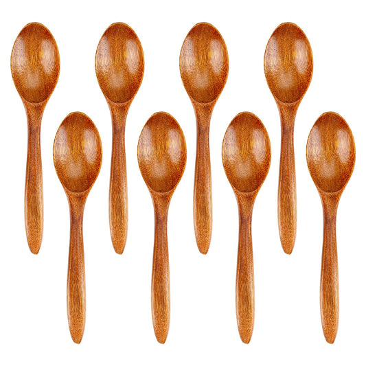 8 Pieces Small Wooden Spoons, Honey Spoon for Tea Smooth Honey Tea Spoon Wooden for Coffee Mini Wooden Spoon for Honey Coffee Tea Kitchen Accessories
