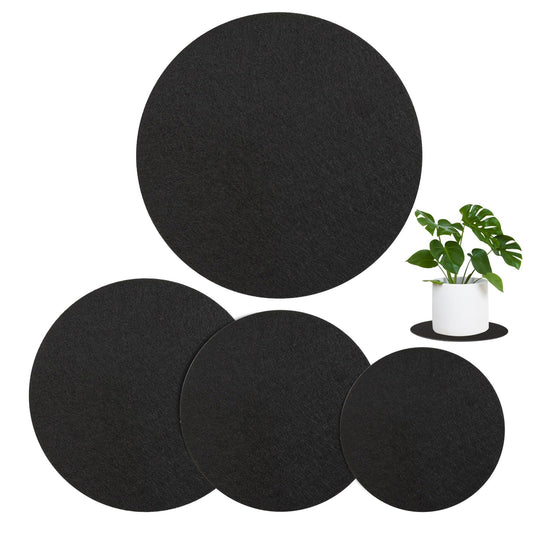 Set of 4 Round Felt Coasters for Vases AUD Glasses, 10/15/20/25 cm Felt Coasters, Round Modern Flower Coasters, Table Coasters, Absorbent Plants Coasters for Pots, Glasses, Bowls and Vases