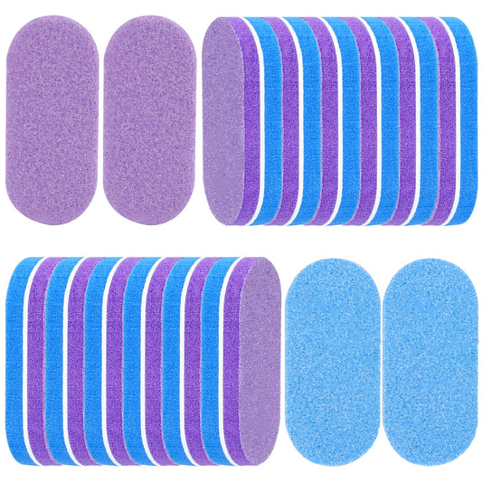 100/180 Grit Buffing Blocks, Mini Nail Buffer Blocks, Nail Buffer for Acrylic Nails, Polish Sanding Buffer Strips for Acrylic Nails, Mini Nail Buffers Manicure Tools(Blue/Purple)