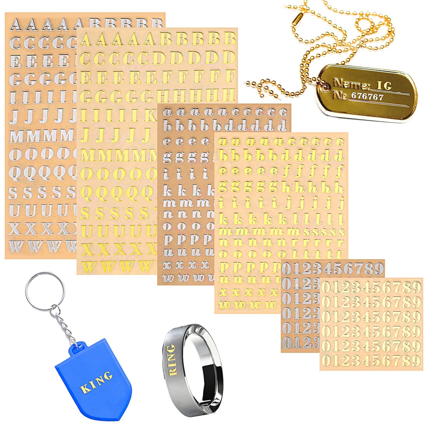 6-Sheet Letter&Number Stickers Mini Self Adhesive Alphabet Stickers