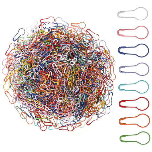 1000 Pcs Multi Color Safety Pins Metal Safety Bulb Pins Small Gourd Pin 0.8" Calabash Pin Crochet Stitch Markers Clothing Tag Pins for Clothing Crafting and DIY Home Accessories