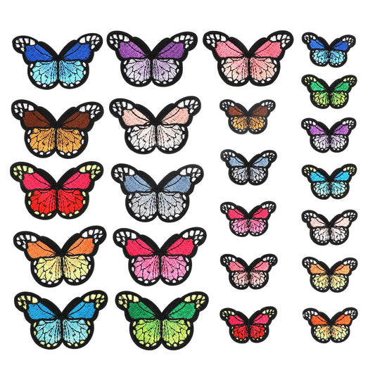 23PCS Iron on Butterfly Patches, Butterfly Iron on Patch, Embroidery Butterfly Iron On Sew On Patch, Repair Patches for Adults and Children for Jeans, Jackets, School Bags, DIY Arts Crafts