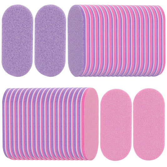 Mini Nail Buffer Blocks, 100/180 Grit Buffing Blocks, Nail Buffer for Acrylic Nails, Polish Sanding Buffer Strips for Acrylic Nails, Mini Nail Buffers Manicure Tools(Pink/Purple)