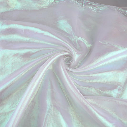 3 x 1.5 m Iridescent Organza Fabric for Sewing Fabric Organza Fabric Transparent Fabric Background Shiny Tulle Fabric Fibreglass Fabric for Wedding Photography, Background, Party, DIY Decor