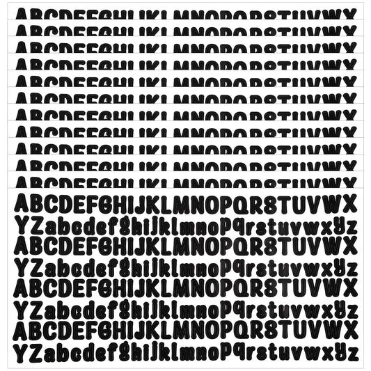 12 Sheets Black Alphabet Stickers Lowercase Uppercase Letter Stickers Vinyl Letter Stickers, 0.5 Inch Self Adhesive Cute Letter Stickers for Scrapbook Crafts Crafts(Black)