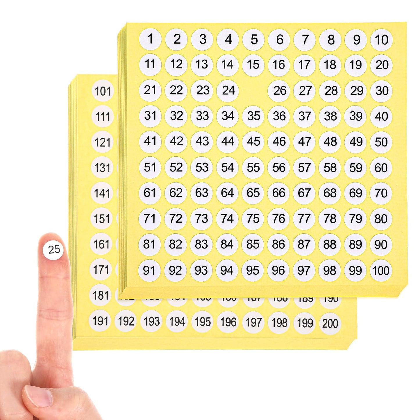 3000 Pcs Small Number Stickers, 15 Sets 1-200 Consecutive Round Labels, 0.4 Inch Self-Adhesive Round Number Decals Signs Inventory Stickers for Indoor Outdoor Organizing, Storage, Boxes (30 Sheets)