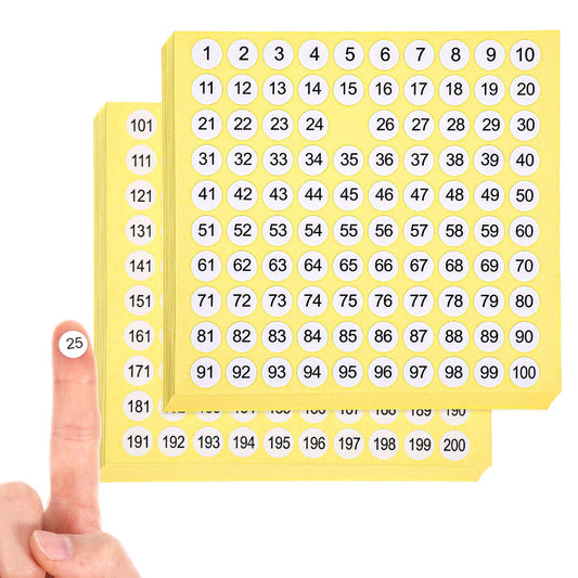 3000 Pcs Small Number Stickers, 15 Sets 1-200 Consecutive Round Labels, 0.4 Inch Self-Adhesive Round Number Decals Signs Inventory Stickers for Indoor Outdoor Organizing, Storage, Boxes (30 Sheets)